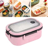 Maxbell Bento Box Lunch Container 2 Layers 3 Compartment Simple to Clean Portable Rose Red