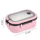 Maxbell Bento Box Lunch Container 2 Layers 3 Compartment Simple to Clean Portable Rose Red