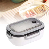 Maxbell Bento Box Lunch Container 2 Layers 3 Compartment Simple to Clean Portable White