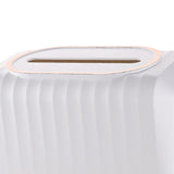 Maxbell Striped Design Tissue Box Cover Case for Living Room Durable Decorative White