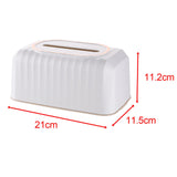 Maxbell Striped Design Tissue Box Cover Case for Living Room Durable Decorative White