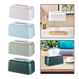 Maxbell Striped Design Tissue Box Cover Case for Living Room Durable Decorative White