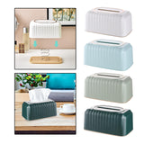 Maxbell Striped Design Tissue Box Cover Case for Living Room Durable Decorative White