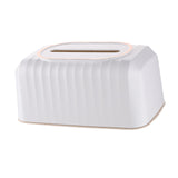 Maxbell Striped Design Tissue Box Cover Case for Living Room Durable Decorative White