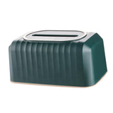 Maxbell Striped Design Tissue Box Cover Case for Living Room Durable Decorative Dark Green