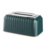 Maxbell Striped Design Tissue Box Cover Case for Living Room Durable Decorative Dark Green