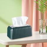 Maxbell Striped Design Tissue Box Cover Case for Living Room Durable Decorative Dark Green