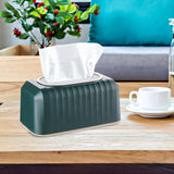 Maxbell Striped Design Tissue Box Cover Case for Living Room Durable Decorative Dark Green