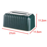 Maxbell Striped Design Tissue Box Cover Case for Living Room Durable Decorative Dark Green