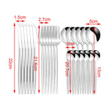 Maxbell 24Pcs Family Dinnerware Cutlery Set Flatware Set for hotel home Argent