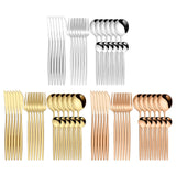 Maxbell 24Pcs Family Dinnerware Cutlery Set Flatware Set for hotel home Argent