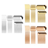 Maxbell 24Pcs Family Dinnerware Cutlery Set Flatware Set for hotel home Argent