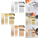 Maxbell 24Pcs Family Dinnerware Cutlery Set Flatware Set for hotel home Argent