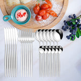 Maxbell 24Pcs Family Dinnerware Cutlery Set Flatware Set for hotel home Argent
