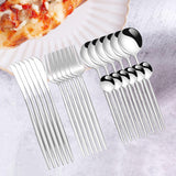 Maxbell 24Pcs Family Dinnerware Cutlery Set Flatware Set for hotel home Argent
