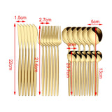 Maxbell 24Pcs Family Dinnerware Cutlery Set Flatware Set for hotel home  Aureate