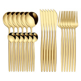 Maxbell 24Pcs Family Dinnerware Cutlery Set Flatware Set for hotel home  Aureate