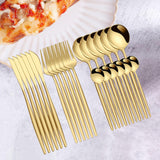 Maxbell 24Pcs Family Dinnerware Cutlery Set Flatware Set for hotel home  Aureate