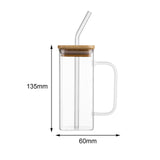 Maxbell 400ml milk Cup Drinkware Clear Square for Breakfast Tea Water Juice White
