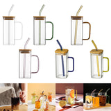Maxbell 400ml milk Cup Drinkware Clear Square for Breakfast Tea Water Juice White