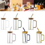 Maxbell 400ml milk Cup Drinkware Clear Square for Breakfast Tea Water Juice White