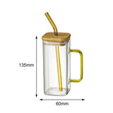 Maxbell 400ml milk Cup Drinkware Clear Square for Breakfast Tea Water Juice Yellow