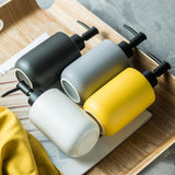 Maxbell Ceramic Soap Dispenser Bottle Empty Pump Bottle for Home Restaurant Yellow