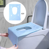 Maxbell 20x Portable Disposable Toilet Seat Cover Nonslip for Kids and Adults Hotels Blue