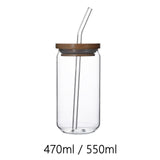 Maxbell Glass Bubble Tea Cups Wide Mouth Transparent for Iced Coffee 470ml