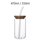 Maxbell Glass Bubble Tea Cups Wide Mouth Transparent for Iced Coffee 470ml