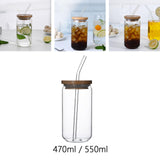Maxbell Glass Bubble Tea Cups Wide Mouth Transparent for Iced Coffee 470ml