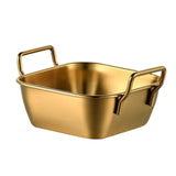 Maxbell Metal Fries Plate Dinner Plate Dessert Serving Tray for Restaurant Bar S Aureate