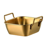 Maxbell Metal Fries Plate Dinner Plate Dessert Serving Tray for Restaurant Bar S Aureate