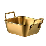 Maxbell Metal Fries Plate Dinner Plate Dessert Serving Tray for Restaurant Bar S Aureate