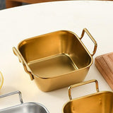 Maxbell Metal Fries Plate Dinner Plate Dessert Serving Tray for Restaurant Bar S Aureate