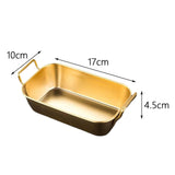 Maxbell Metal Fries Plate Dinner Plate Dessert Serving Tray for Restaurant Bar Aureate L