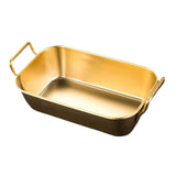 Maxbell Metal Fries Plate Dinner Plate Dessert Serving Tray for Restaurant Bar Aureate L