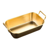 Maxbell Metal Fries Plate Dinner Plate Dessert Serving Tray for Restaurant Bar Aureate L