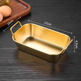 Maxbell Metal Fries Plate Dinner Plate Dessert Serving Tray for Restaurant Bar Aureate L