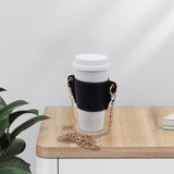 Maxbell PU Leather Shoulder Cup Holder Universal for Luggage Hiking Cup Accessories Black