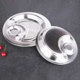 Maxbell Stainless Steel Dumpling Plate with Sauce Dish Platter Serving Plate Round 30cm