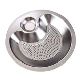 Maxbell Stainless Steel Dumpling Plate with Sauce Dish Platter Serving Plate Round 30cm
