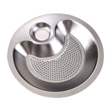Maxbell Stainless Steel Dumpling Plate with Sauce Dish Platter Serving Plate Round 30cm