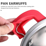 Maxbell 4 Pieces Silicone Assist Handle Holder Non Slip Handle for Skillets Pans Black