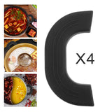 Maxbell 4 Pieces Silicone Assist Handle Holder Non Slip Handle for Skillets Pans Black
