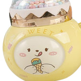 Maxbell Cute Rabbit Coffee Mugs with Lid and Handle Cartoon for Home Party Woman Man Light Yellow
