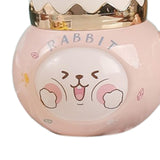 Maxbell Cute Rabbit Coffee Mugs with Lid and Handle Cartoon for Home Party Woman Man Pink