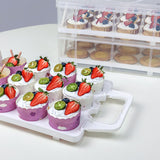 Maxbell Cupcake Storage Containers with Lid Portable for Cheesecakes Baked Treats white