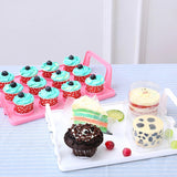 Maxbell Cupcake Storage Containers with Lid Portable for Cheesecakes Baked Treats pink