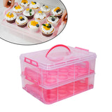 Maxbell Cupcake Storage Containers with Lid Portable for Cheesecakes Baked Treats pink